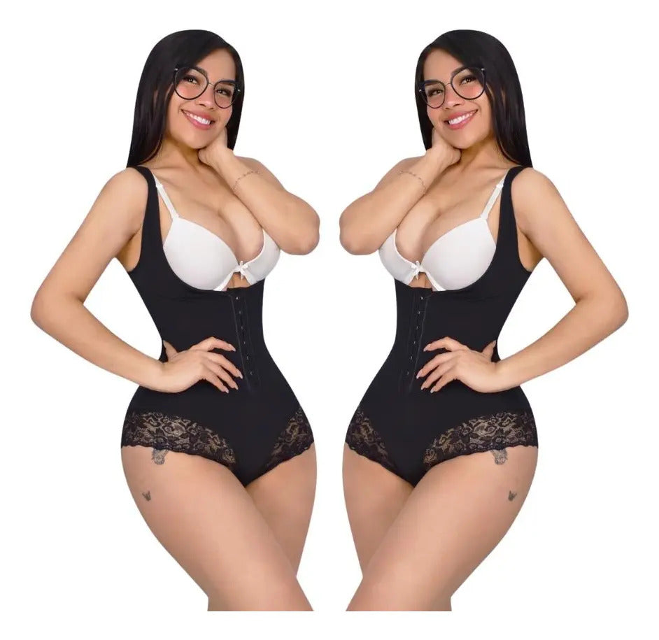 Faja Body Premium Tiras Gruesas Negra Original Moda King