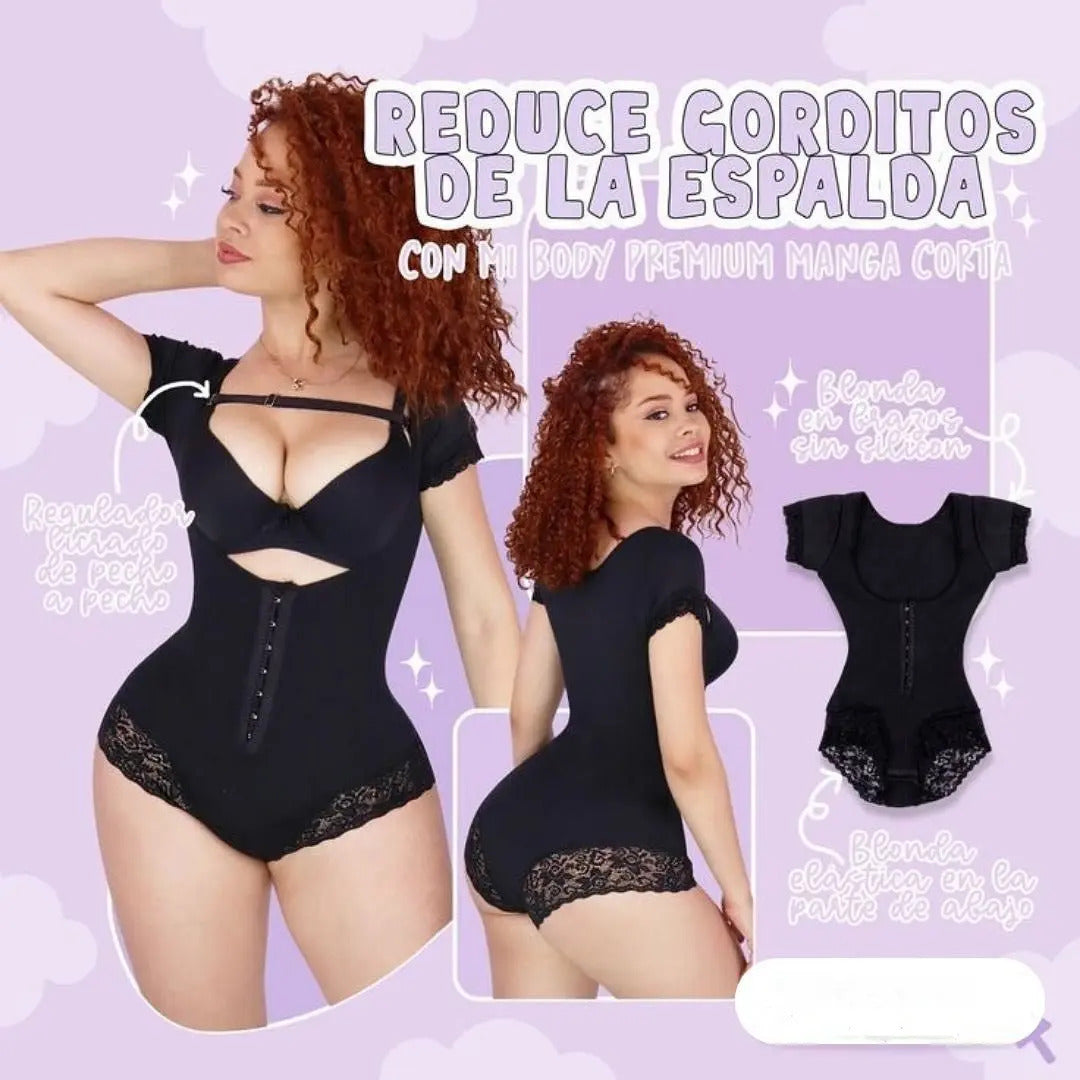 Faja Body Premium Manga Corta Negra Original Moda King