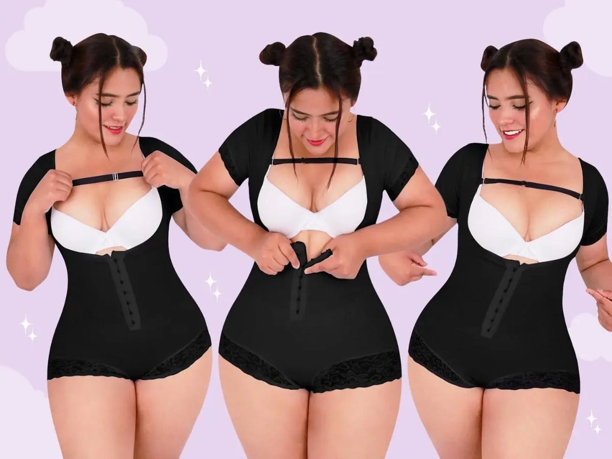 Faja Body Premium Manga Corta Negra Original Moda King